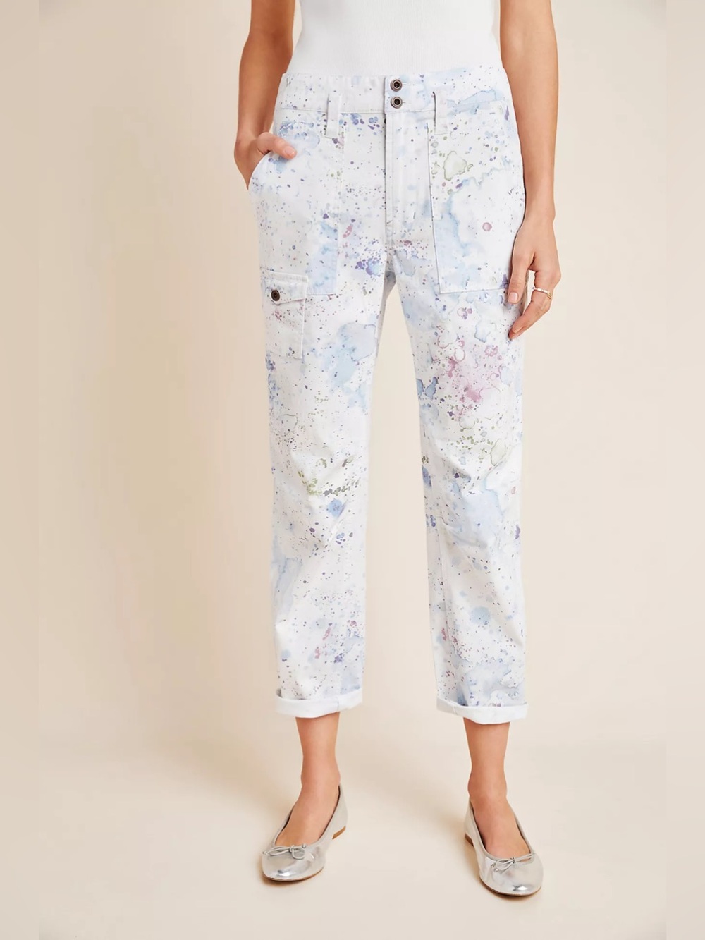Anthropologie The Wanderer ($128) Watercolor Paint Splatter Cargo Pants - 28